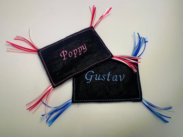 Personalised Embroidered Crinkle & Catnip Pillow